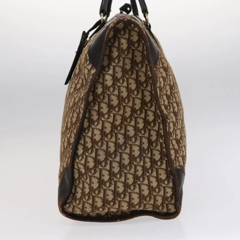 DIOR Trotter Canvas Boston Bag Brown